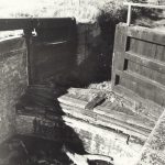 cropwell lock 1955 showing wooden forebay